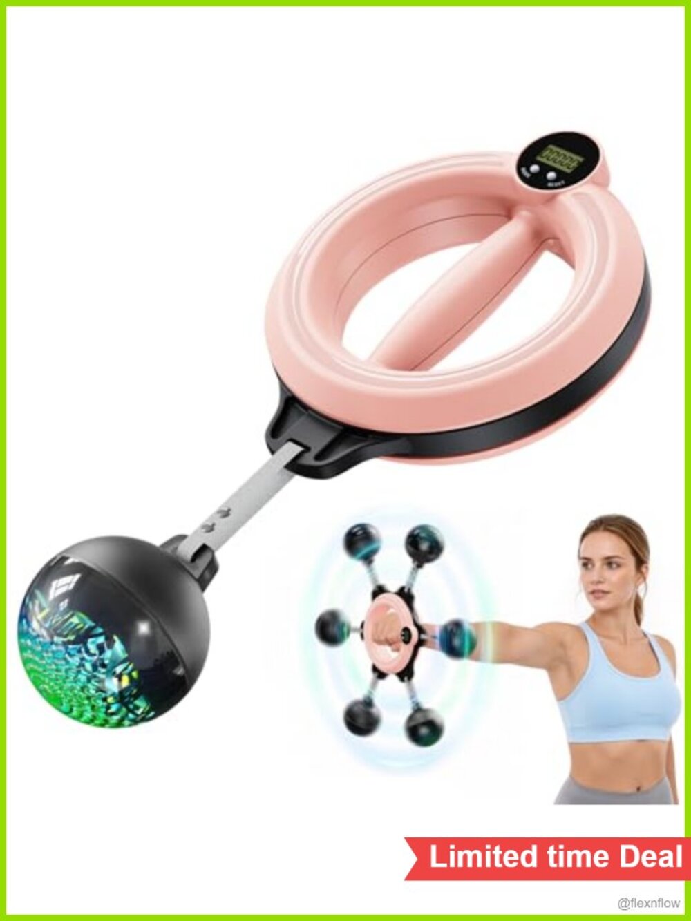 360° Rotation Arm Trainer Wrist Forearm Strengthener LED Display Home Gym